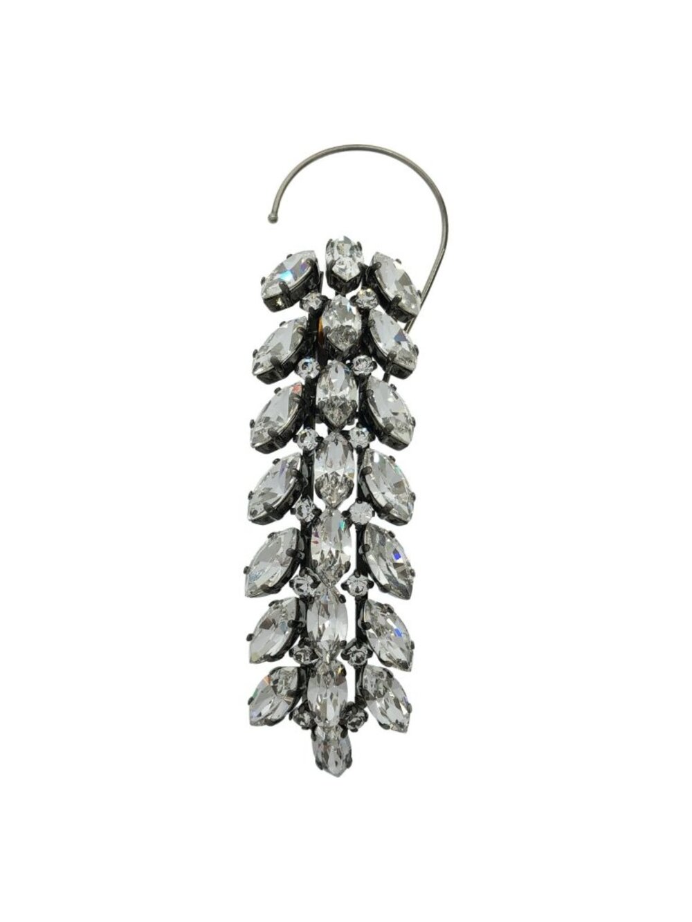 Balenciaga Crystal Rhinestone Single Earring Silver